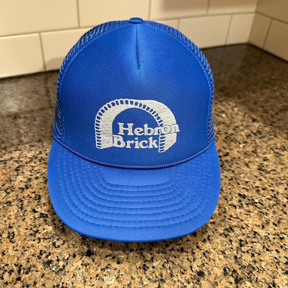 Hebron Brick OTTO Trucker Hat Snapback Men Adjustable Blue Polyester